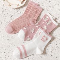 New Mid-tube Cotton Cute Bear Pink Princess Socks main image 3