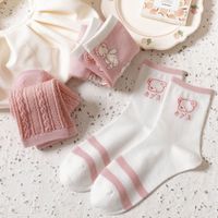 New Mid-tube Cotton Cute Bear Pink Princess Socks main image 4