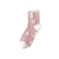 New Mid-tube Cotton Cute Bear Pink Princess Socks main image 6