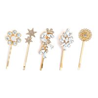 Mode Diamant Clip Ensemble Perle Cheveux Clip Soleil Fleur Étoile Feuille Bord Clip main image 6