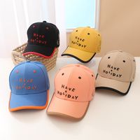 Simple Holiday Letter Baseball Cap Children's Spring New 4-10 Years Old Boys And Girls Sun Hats main image 3