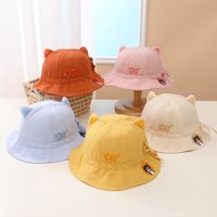 Cute Cat Ears Embroidered Cat Tethered Basin Hat 2022 Spring New Fisherman Hat main image 3