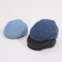Korean Trend Boys And Girls Solid Color Travel Sewing Thread Beret Hat main image 2