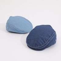 Korean Trend Boys And Girls Solid Color Travel Sewing Thread Beret Hat main image 5