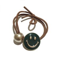 Korean Dripping Oil Smiley Face Hair Rope Metal Ball Hair Accessories main image 6