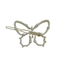 Simple Imitation Pearl Fashion Butterfly Hairpin Retro Hair Clip Headgear main image 6