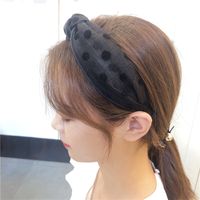 Fashion Wide-brimmed Knot Simple Wave Nodding Hoop Mesh Headband main image 3