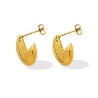 Bijoux Fantaisie Design Géométrique Boucles D&#39;oreilles Ovales En Acier Titane En Gros main image 6