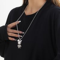 Cute Movable Doll Pendant Necklace Trendy Hip-hop Sweater Chain main image 1