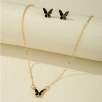 Butterfly Creative Retro Simple Jewelry Set Earring Necklace Set main image 4