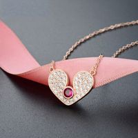 S925 Sterling Silver Love Pendant Necklace Women's Fashion Collarbone Chain sku image 1