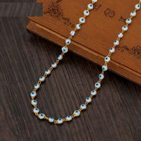 Hipster New Eye Bead Necklace Titanium Steel Clavicle Chain sku image 2
