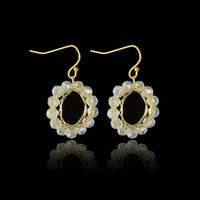 Fashion Transparent Crystal Bead Copper Earrings Wholesale sku image 3