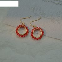 Fashion Transparent Crystal Bead Copper Earrings Wholesale sku image 4