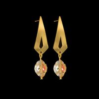Fashion Gemstone Geometric Retro Simple Earrings Copper Earrings sku image 1