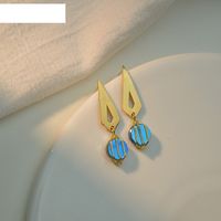Fashion Gemstone Geometric Retro Simple Earrings Copper Earrings sku image 3