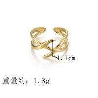 European And American Simple Line Ring Titanium Steel Simple C-shaped Open Ring sku image 1