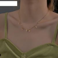 Summer Letter Lucky Collarbone Necklace Luxury Titanium Necklace sku image 1