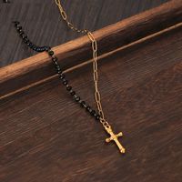 French Retro Black Diamond Claw Chain Love Necklace Clavicle Chain sku image 1