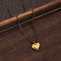 French Retro Black Diamond Claw Chain Love Necklace Clavicle Chain sku image 3