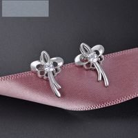 Fashion Popular Zircon S925 Silver Hollow Butterfly Earrings Wholesale sku image 3