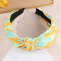 Vintage Wide-brimmed Contrast Color Fabric Tie-dye Knotted Headband sku image 2