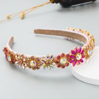 Fashion Baroque Inlaid Color Rhinestone Flower Wholesale Headband sku image 6