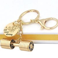 Fashion Creative Hercules Keychain Fitness Dumbbell Metal Keyring sku image 6