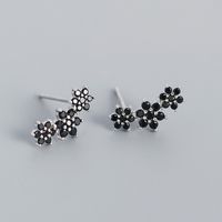 Fashion Contrast Color S925 Silver Geometric Flower Zircon Earrings Wholesale sku image 1