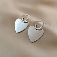 Fashion Simple Heart-shaped Earrings Retro Earring Alloy Ear Hook sku image 1