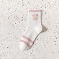 New Mid-tube Cotton Cute Bear Pink Princess Socks sku image 1