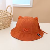 Cute Cat Ears Embroidered Cat Tethered Basin Hat 2022 Spring New Fisherman Hat sku image 5