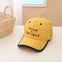 Simple Holiday Letter Baseball Cap Children's Spring New 4-10 Years Old Boys And Girls Sun Hats sku image 1