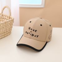 Simple Holiday Letter Baseball Cap Children's Spring New 4-10 Years Old Boys And Girls Sun Hats sku image 3
