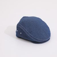 Korean Trend Boys And Girls Solid Color Travel Sewing Thread Beret Hat sku image 1