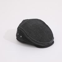 Korean Trend Boys And Girls Solid Color Travel Sewing Thread Beret Hat sku image 2