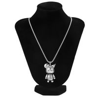 Cute Movable Doll Pendant Necklace Trendy Hip-hop Sweater Chain sku image 1