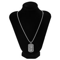 Cadena De Suéter Con Collar Con Colgante Militar Con Letras Incrustadas De Diamantes sku image 1