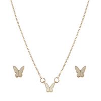 Butterfly Creative Retro Simple Jewelry Set Earring Necklace Set sku image 1