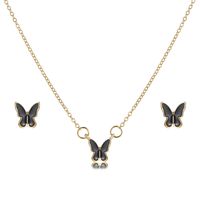 Butterfly Creative Retro Simple Jewelry Set Earring Necklace Set sku image 2
