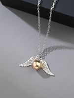 Fashion New Necklace Snitch Angel Wings Metal Necklace Wholesale sku image 2