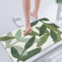 Venta Al Por Mayor Alfombra De Baño Antideslizante Absorbente De Hoja Verde 40 * 60 Cm main image 1