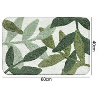 Wholesale Green Leaf Absorbent Non-slip Bath Mat 40*60cm sku image 1