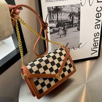 Fashion Messenger Small Bag Women's Winter New Style Checkerboard Small Square Bag main image 2