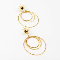 Stainless Steel Large Hoop French Multi-circle Exaggerated Earrings main image 6