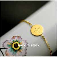 Simple Stainless Steel Simple Fashion Glossy Disc Compass Bracelet main image 3