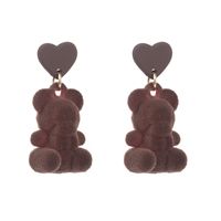 Pendientes Creativos De Oso De Amor De Dibujos Animados Lindo Flocado De Tendencia De Moda main image 6