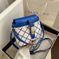 Trendy Texture Women's Fashion Portable Bucket One-shoulder Messenger Plaid Bag main image 1