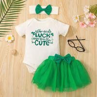 Baby Summer Two-piece Children Letters Romper Skirt Suit main image 1
