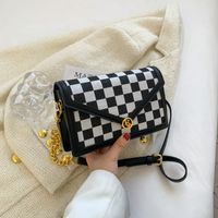 Fashion Messenger Small Bag Women's Winter New Style Checkerboard Small Square Bag sku image 1